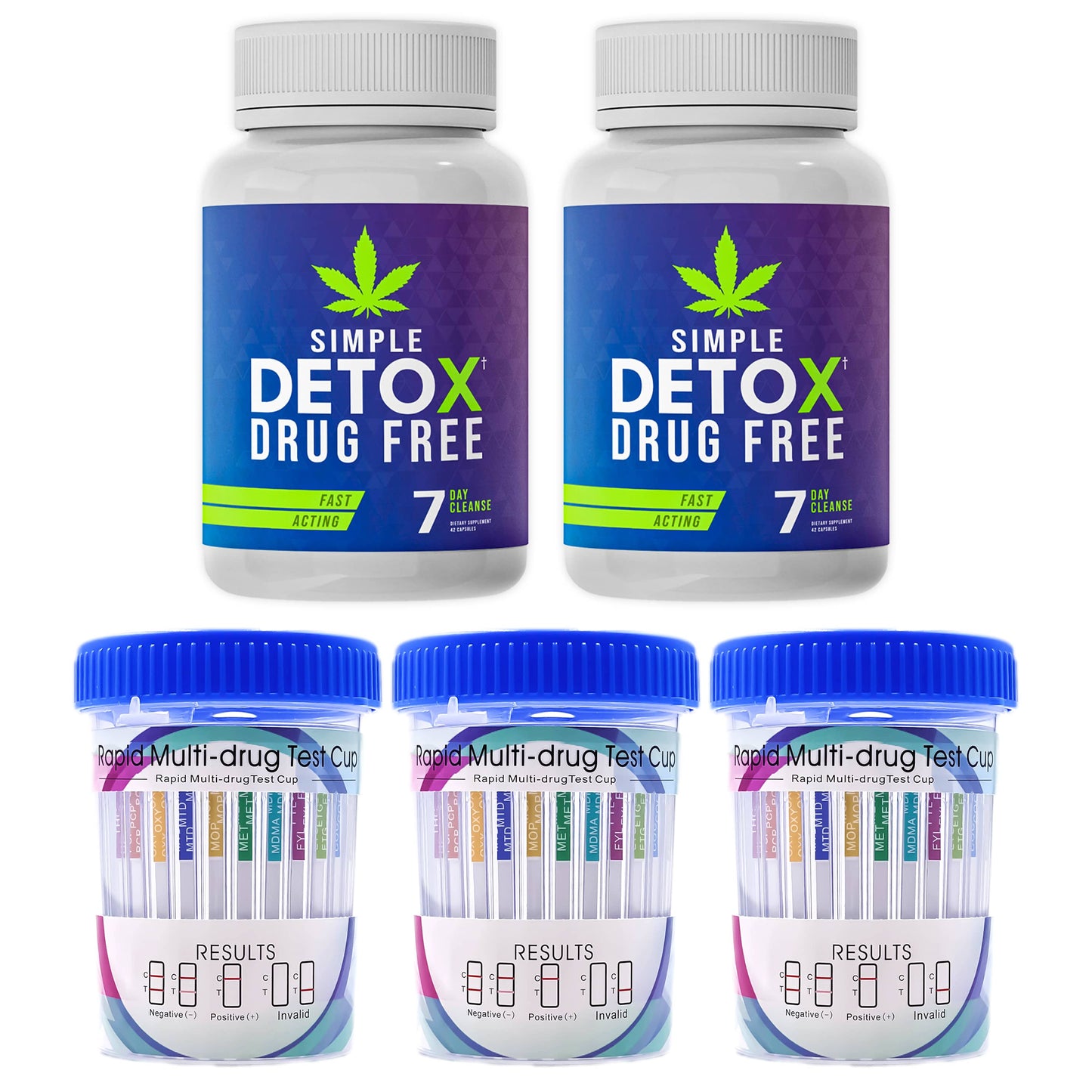 THC & DRUG REMOVAL SIMPLE DETOX (2 pack) & DRUG TEST (3 pack)